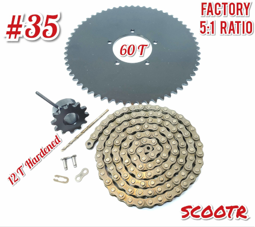 #35 Chain Drive Kit For Big Wheel Scooters 12:60